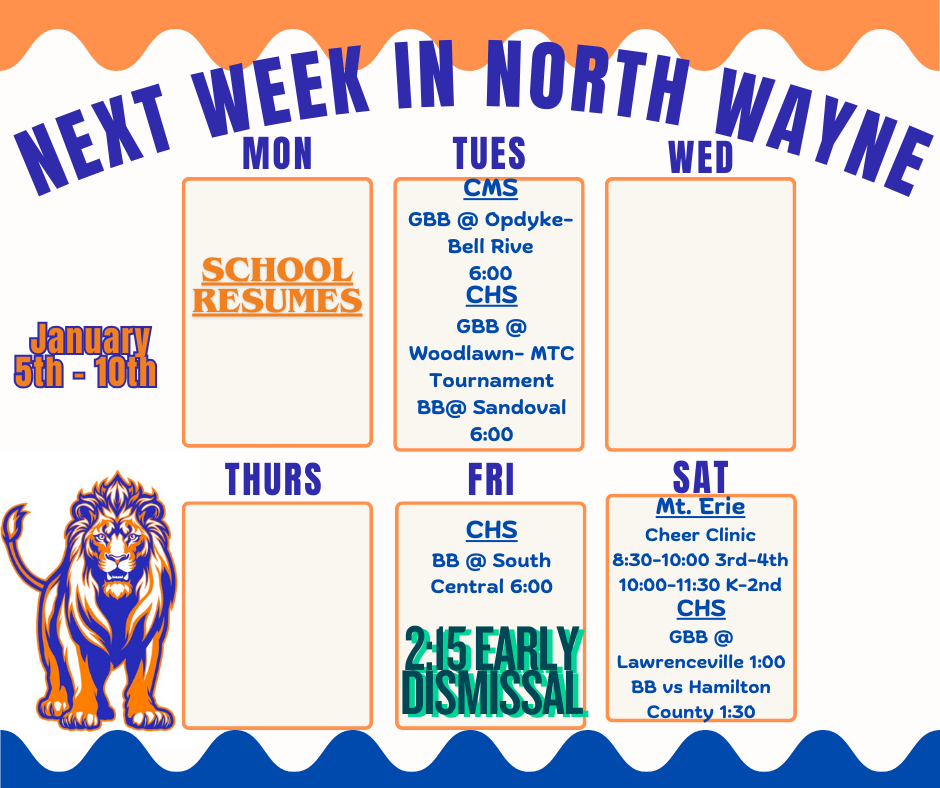 Next Week in North Wayne