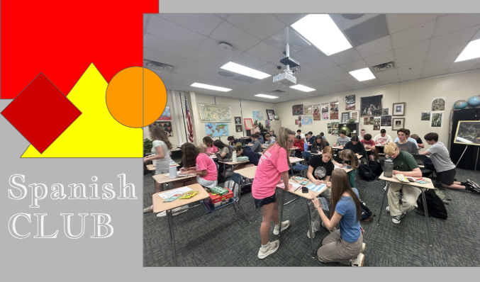 Spanish club members meet to draw flags of Spanish speaking countries