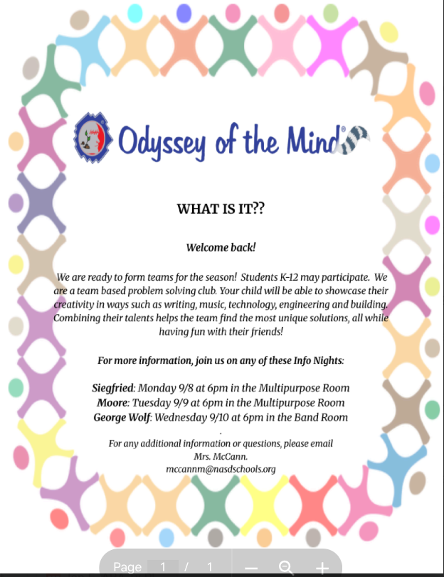 Odyssey of the Mind  Information Night