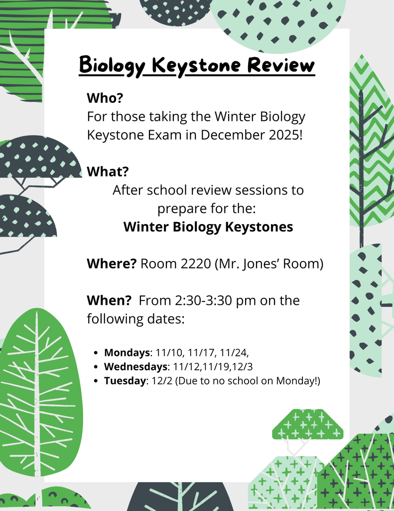 Winter Keystone Biology Prep Sessions 
