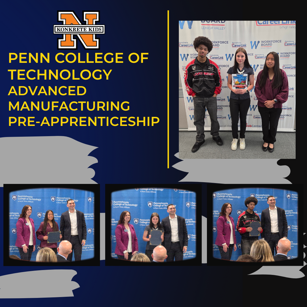 Penn College of Technology Advanced Manufacturing Pre-Apprenticeship - pictures of students standing with certificates 