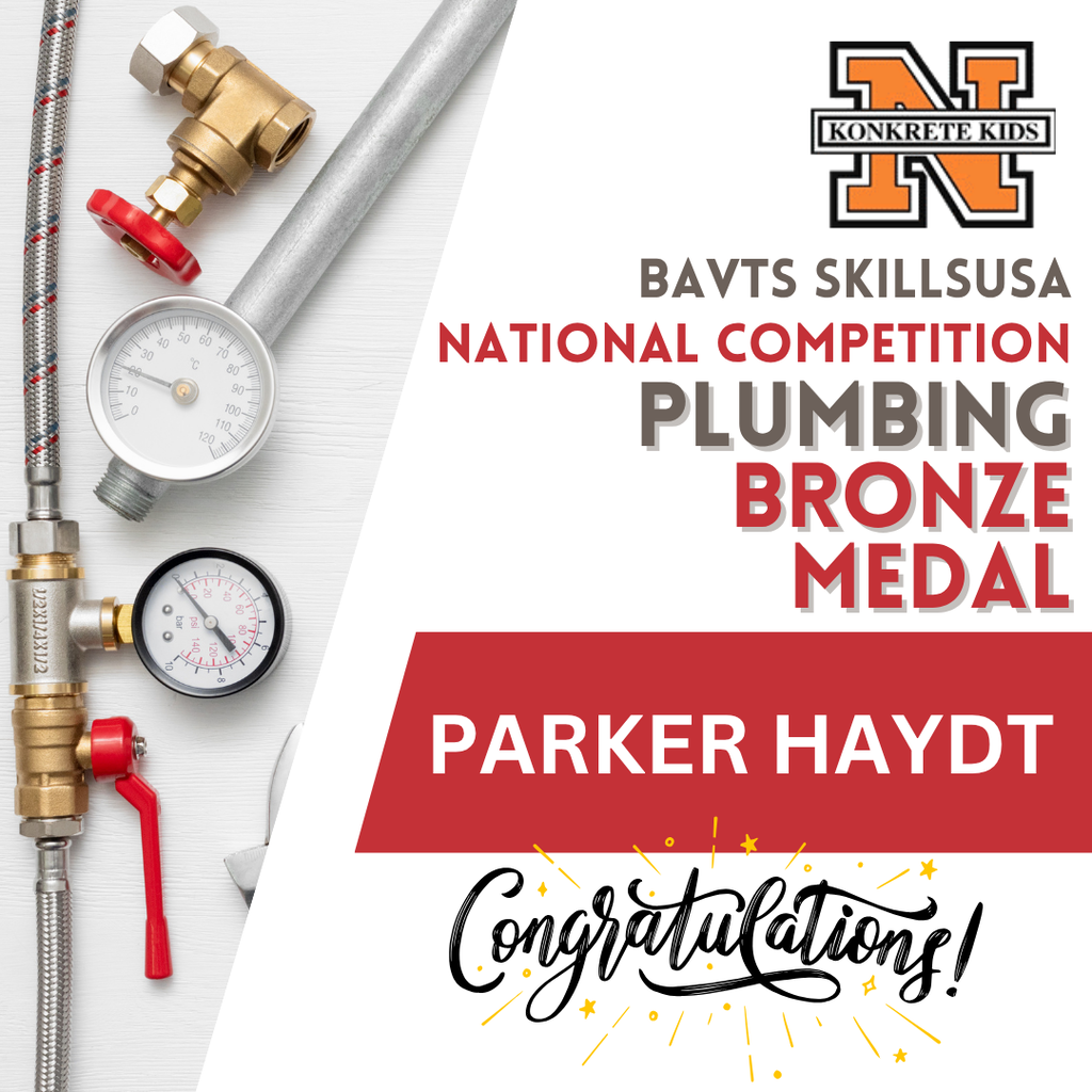 BAVTS SkillsUSA Plumbing Bronze Medal - Parker Haydt