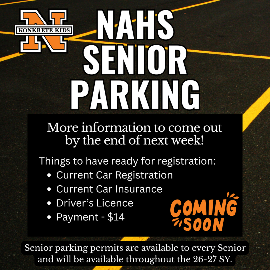NAHS Senior Parking 2026