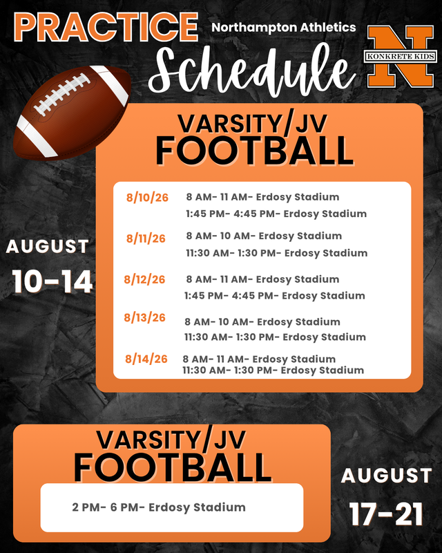 Varsity/JV Football Practice Schedule