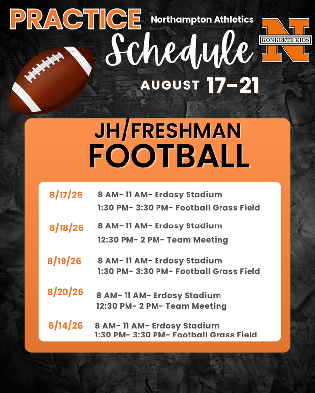 JH Football Practice Schedule