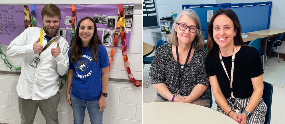 student teachers with their mentor teachers collage.