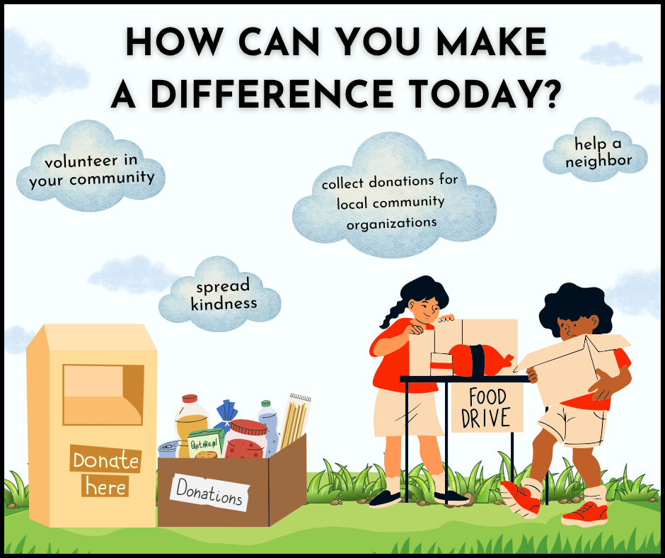 kids hosting food donations