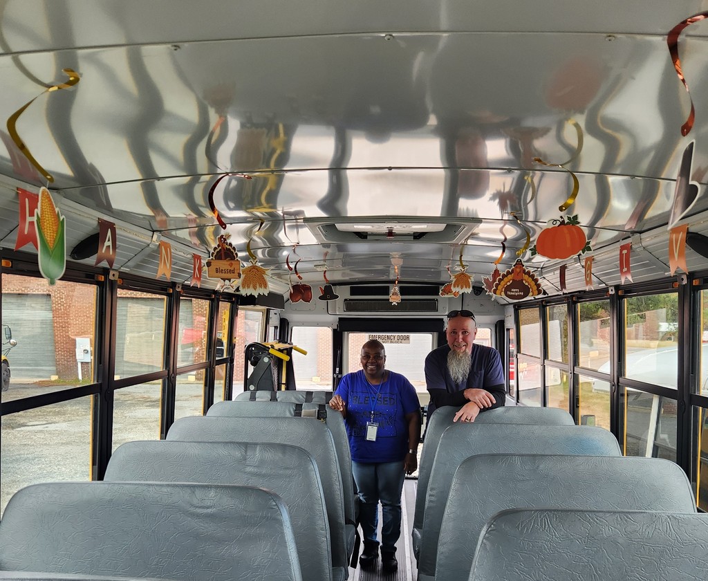 bus with thanksgiving decor