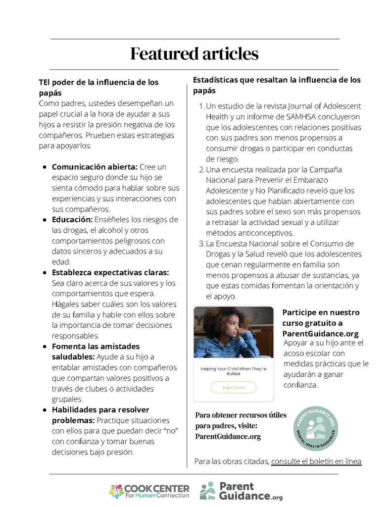 January newsletter from ParentGuidance.org-Spanish-pg 2