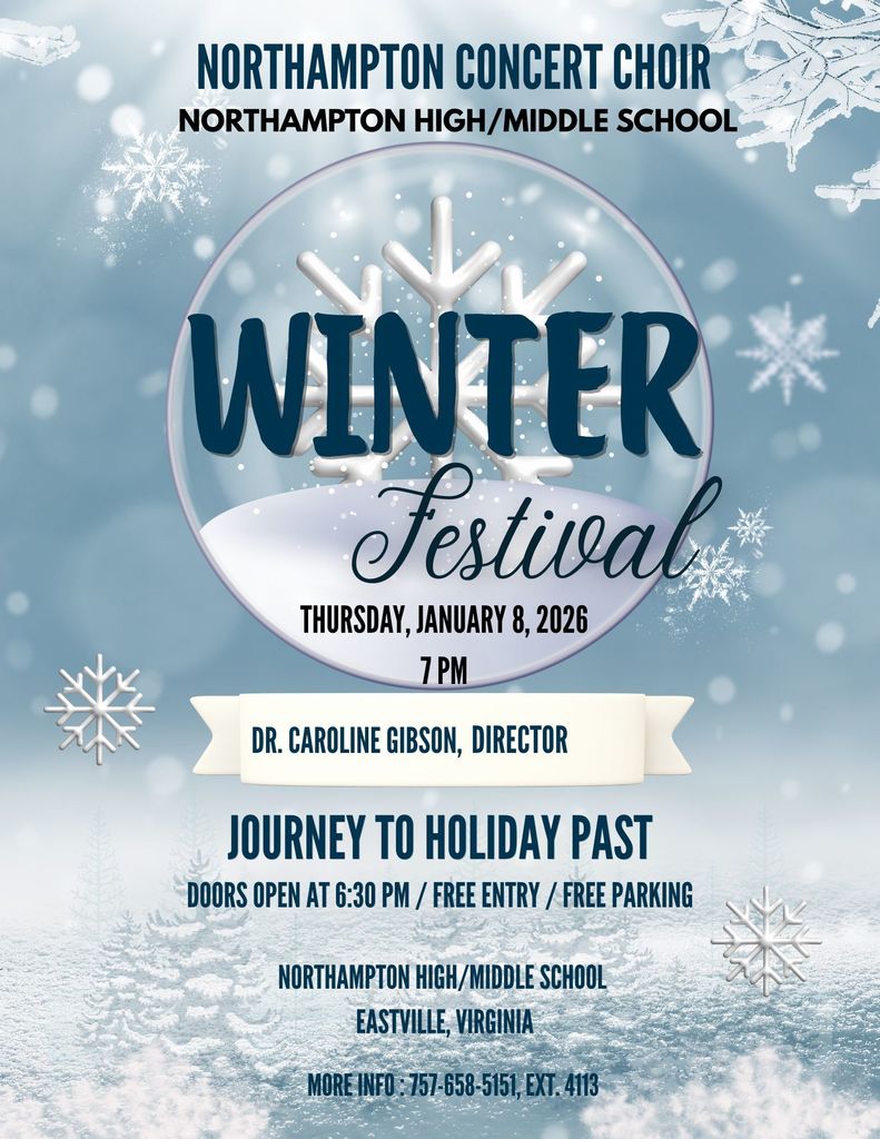 winter background with snowflakes. image serves as a flyer for winter concert.
