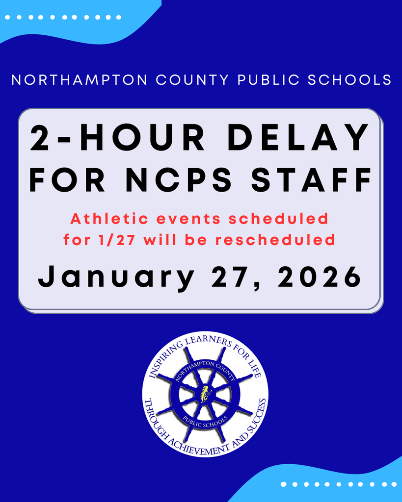 1/27: 2-hr Delay for NCPS staff