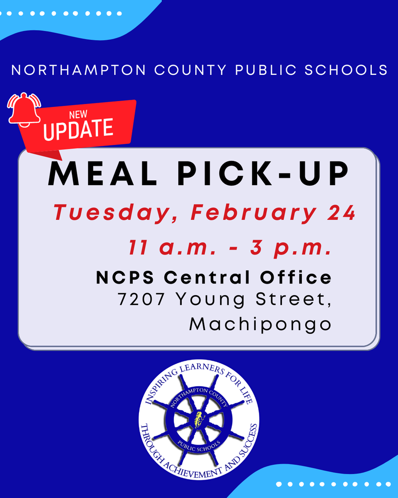 Meal Pick-Up TODAY, 2/24, 11 a.m. - 3 p.m. at 7207 Young street Machipongo Va