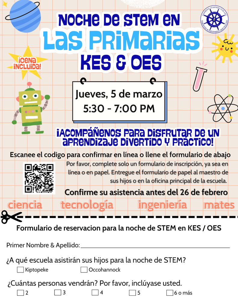 STEM night RSVP form spanish