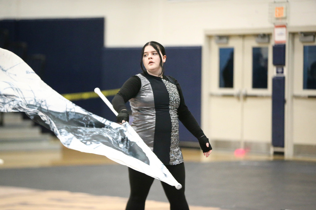 colorguard team performing at competition