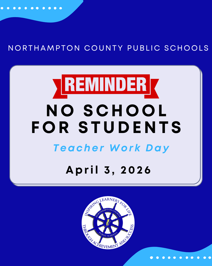 Reminder: No school for students on 4/3. Teacher work day.