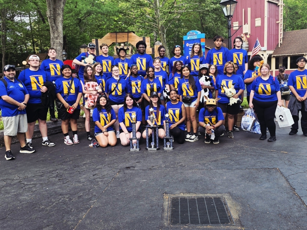 group photo of NHS band members at Kings Dominion for Music in the Parks competition