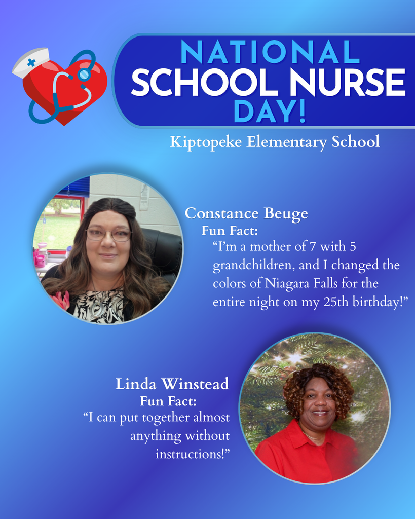 ombre of blues graphic celebrating our 2 school nurses at each school