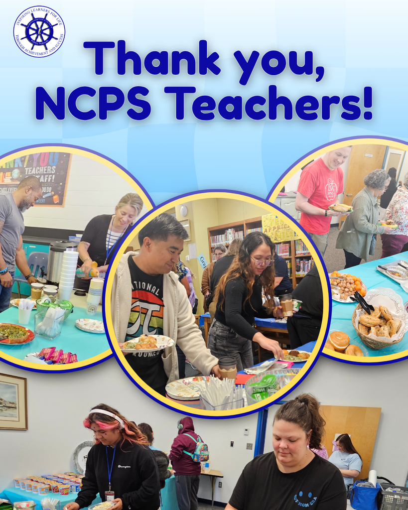 collage of teachers getting breakfast