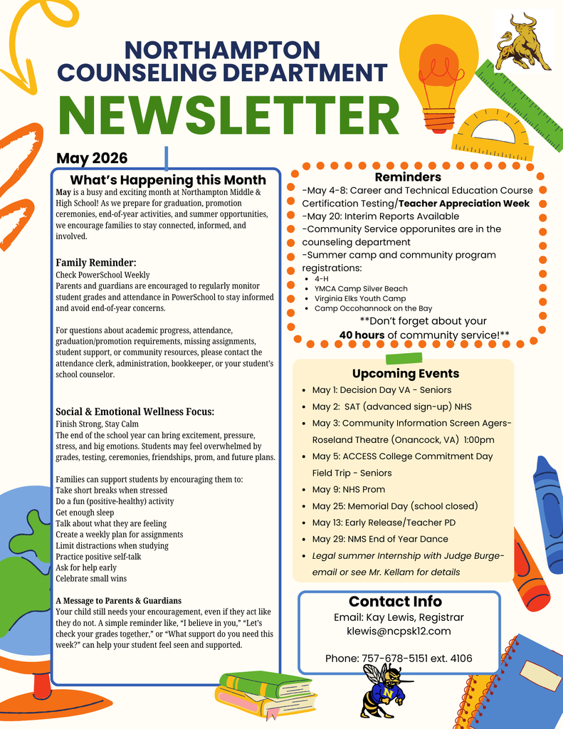 Northampton Counseling Department Newsletter - May