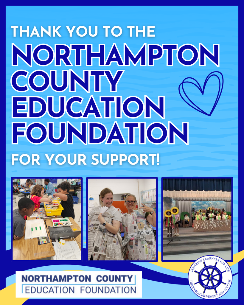 A thank you graphic with photos to the northampton county education foundation.