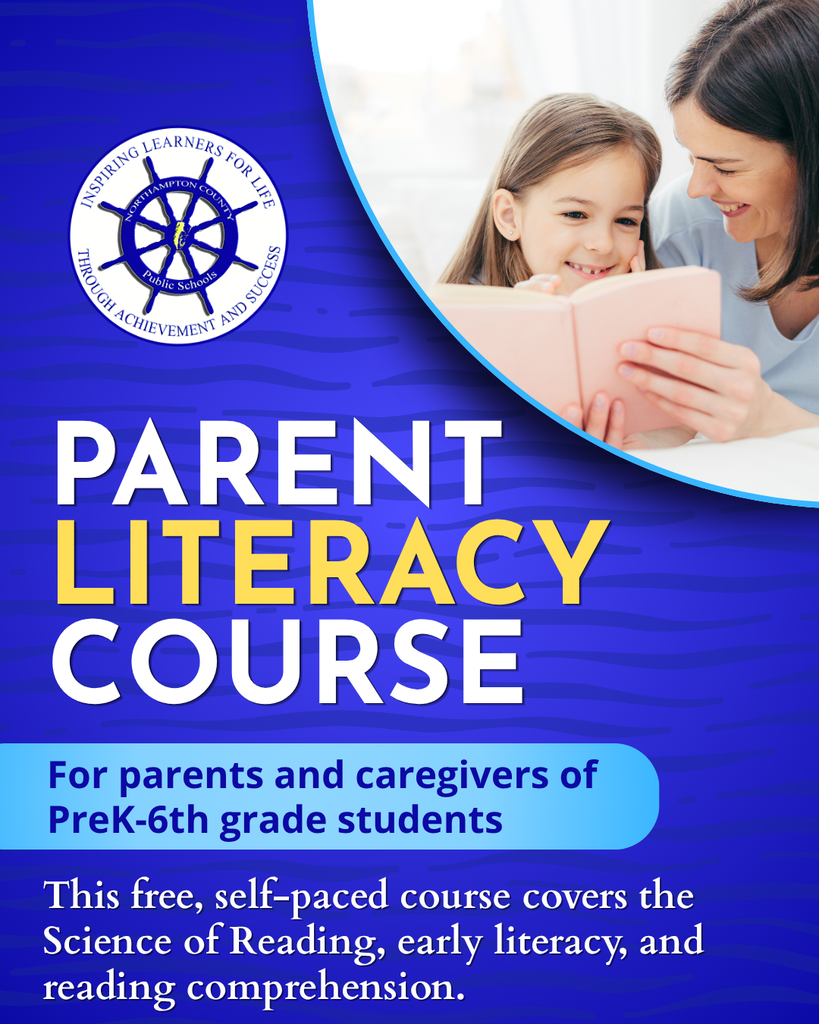 parent literacy course graphic - a course for parents and caregivers of PreK-6th grade students