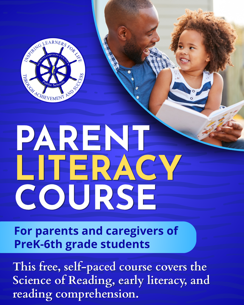parent literacy course flyer available for PreK - 6th grade parents