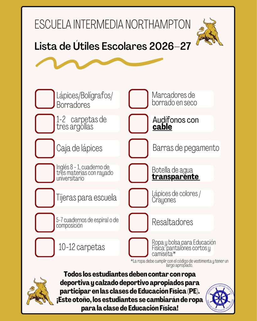 26/27 School Supply List: NMS-Spanish