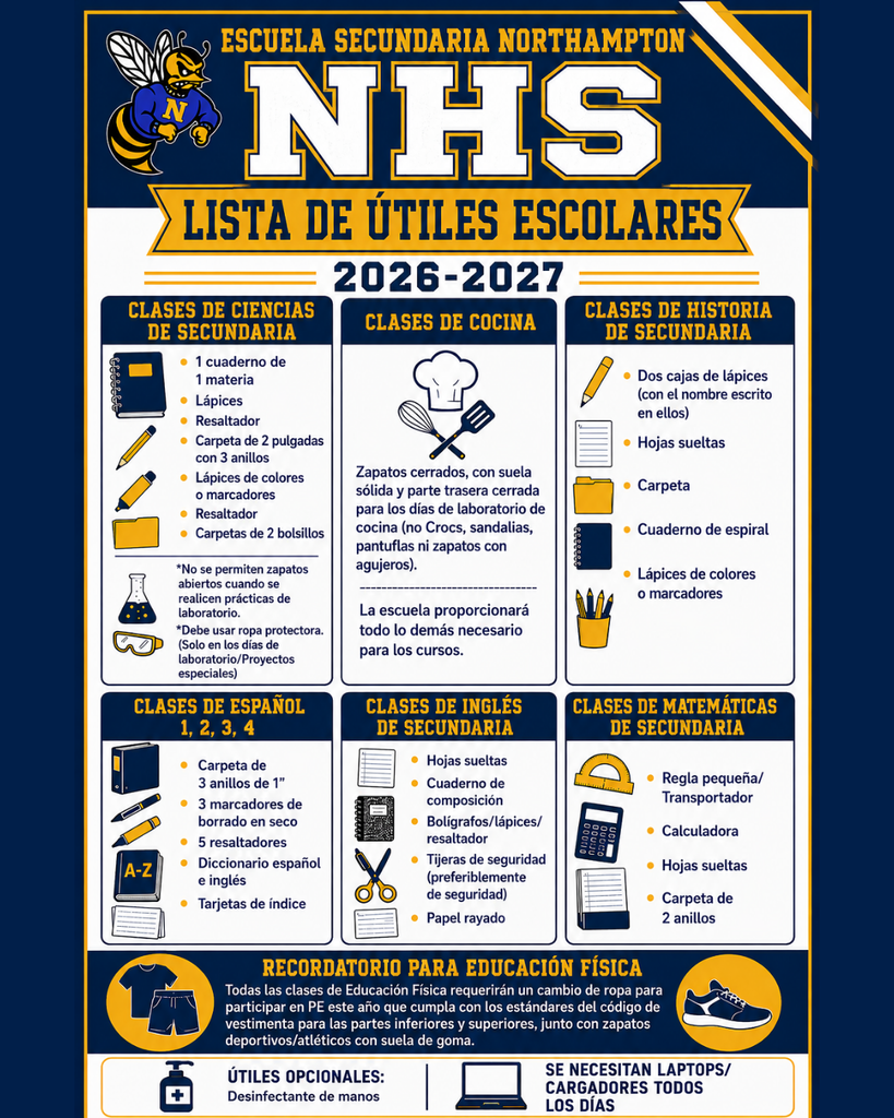 26/27 School Supply List: NHS-Spanish