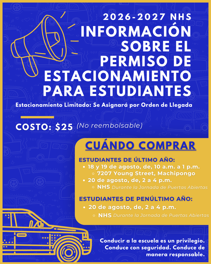 NHS Parking Pass Info - Slide 1 - Spanish
