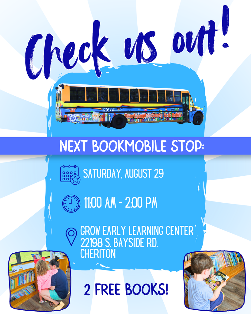 bookmobile graphic- 8/29, 11 am - 2 pm, 22198 s. bayside rd. cheriton