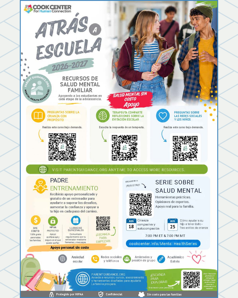 back to school parentguidance spanish flyer