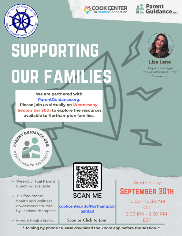 Supporting our families parentguidance flyer for the virtual info session on 9/30