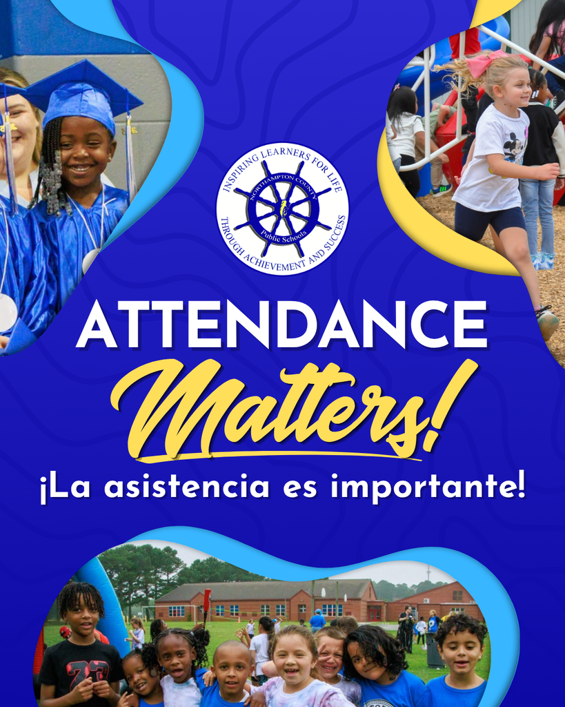 Attednacen matters graphic with images of students