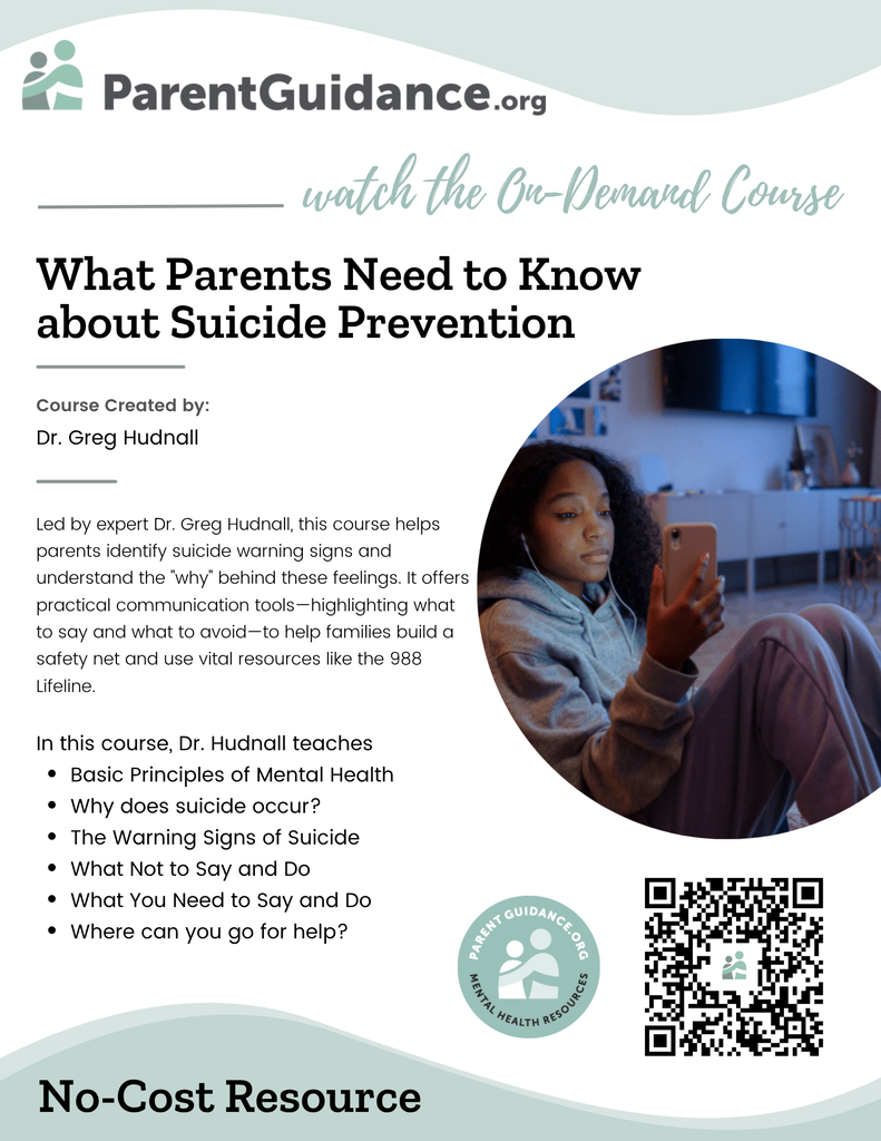 parentguidance.org on-demand course for suicide prevention month