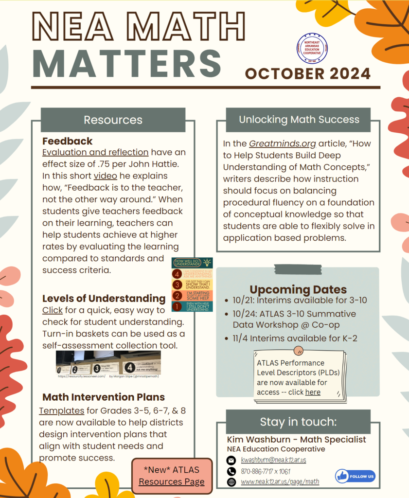 NEA Math Matters screenshot found at nea.k12.ar.us/page/math