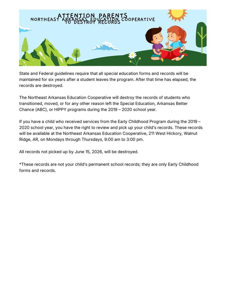 ATTENTION PARENTS