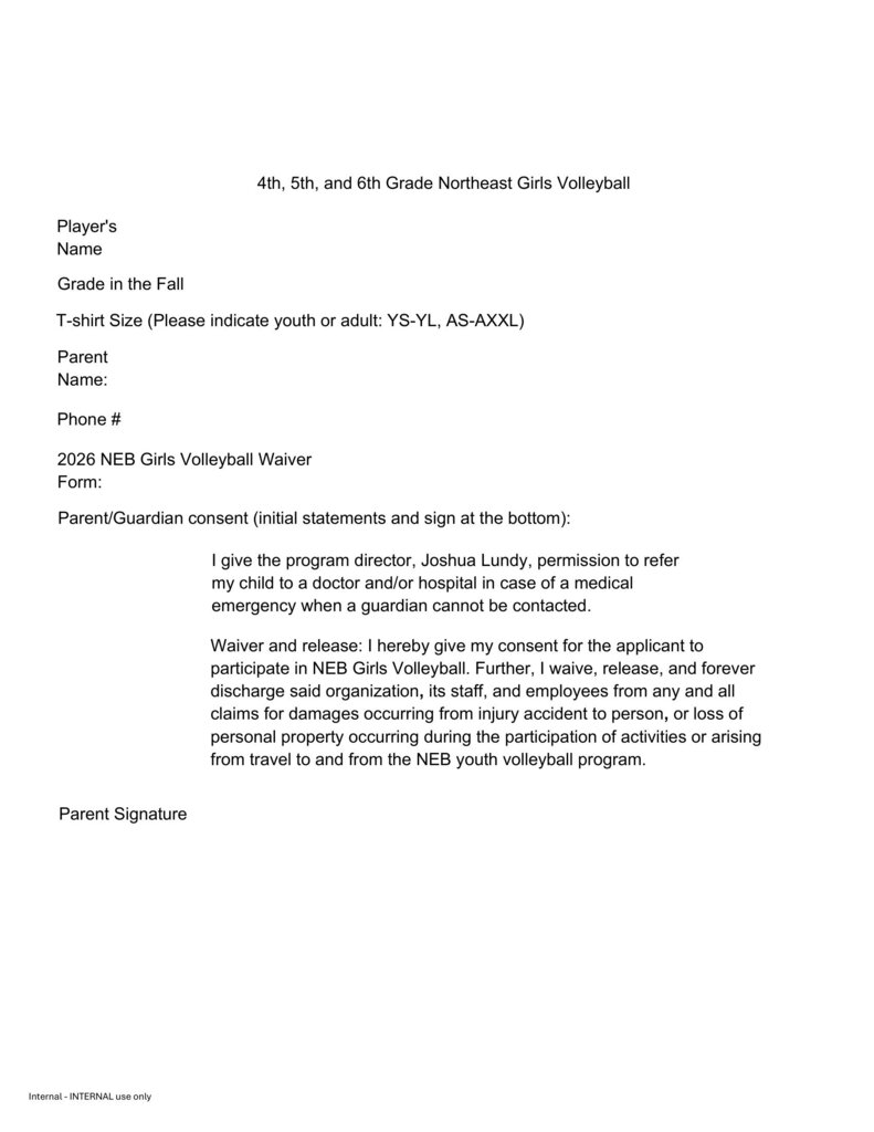 Parent Waiver