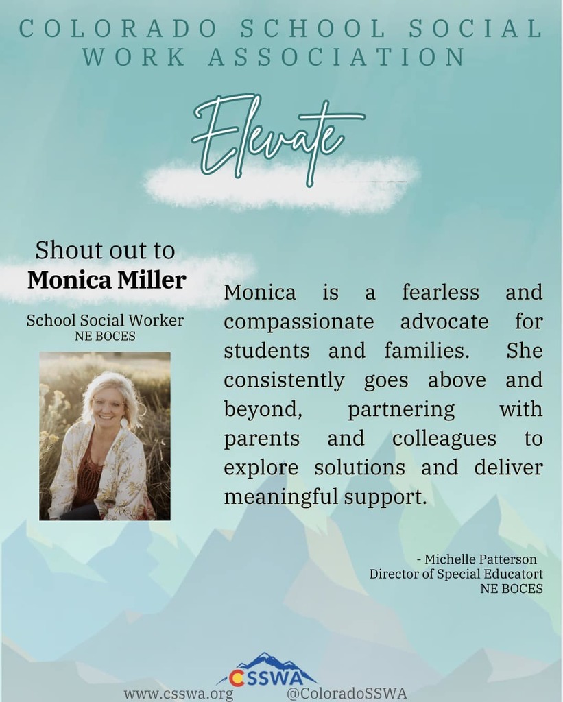 Colorado School Social Work Association shout out to Monica Miller