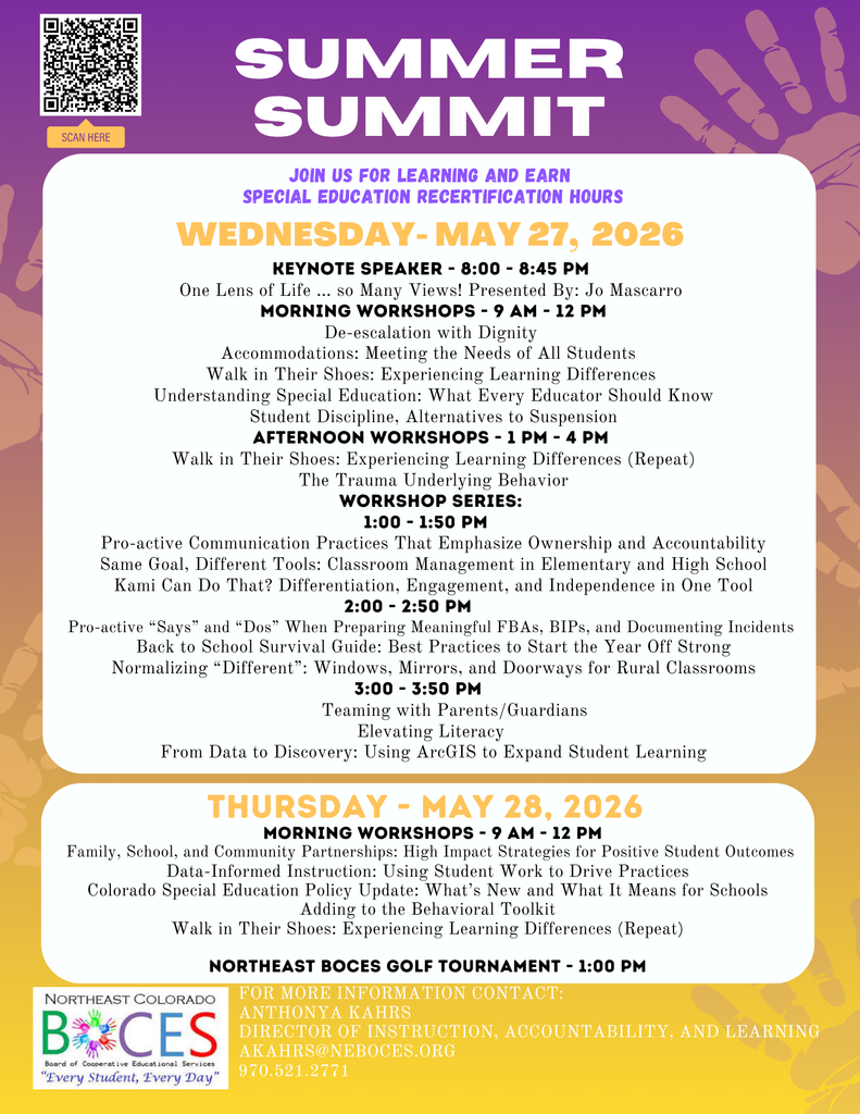Summer Summit Professional Development Flyer with QR Registration