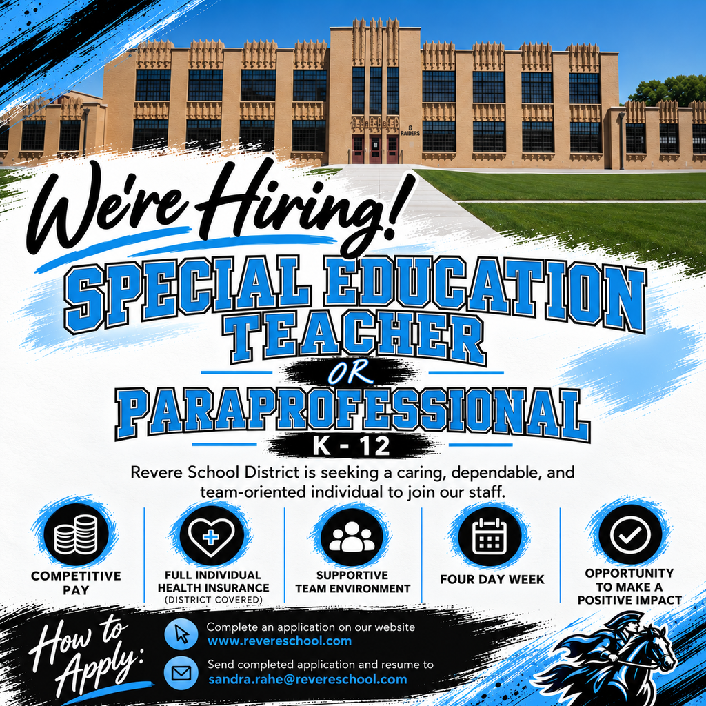Revere Special Education Teacher or Paraprofessional K-12 is hiring!!