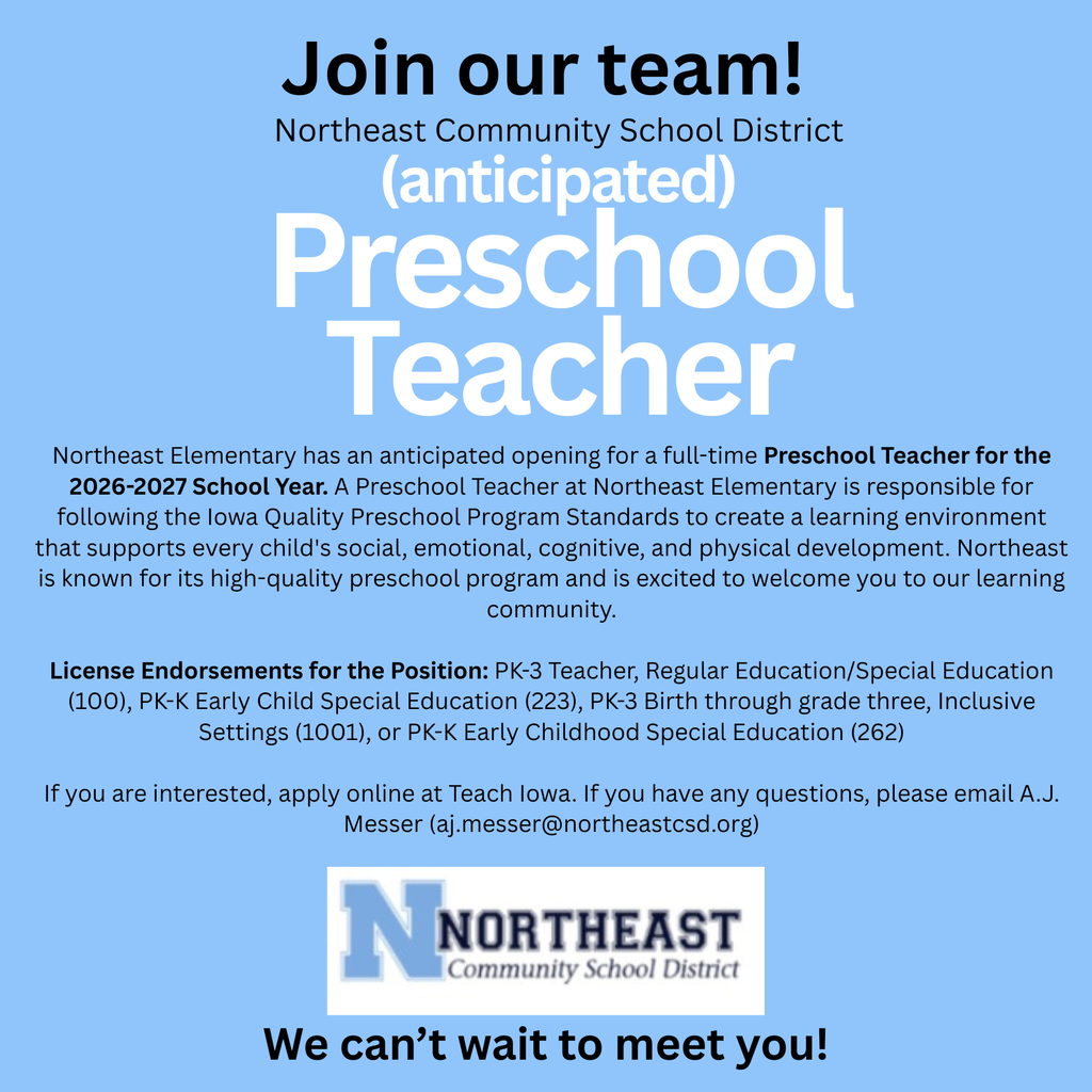 Preschool Teacher Posting