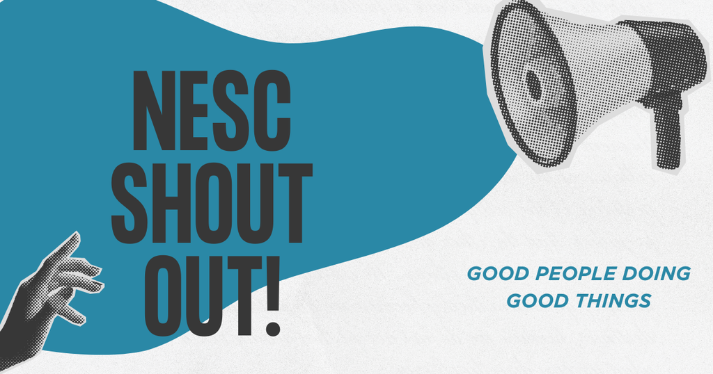 a megaphone is declaring that this is a staff shout out