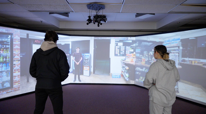 Students using VirTra Simulator