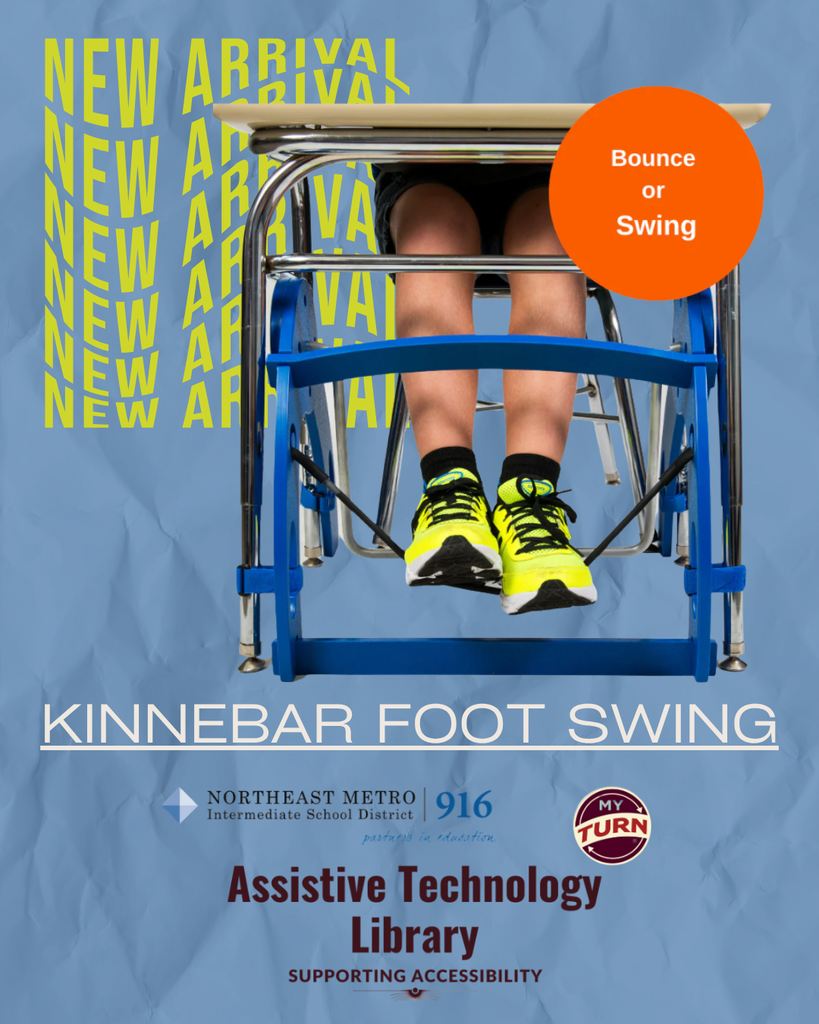 Kinnebar attached to desk with student using rubber band to rest and bounce feet.