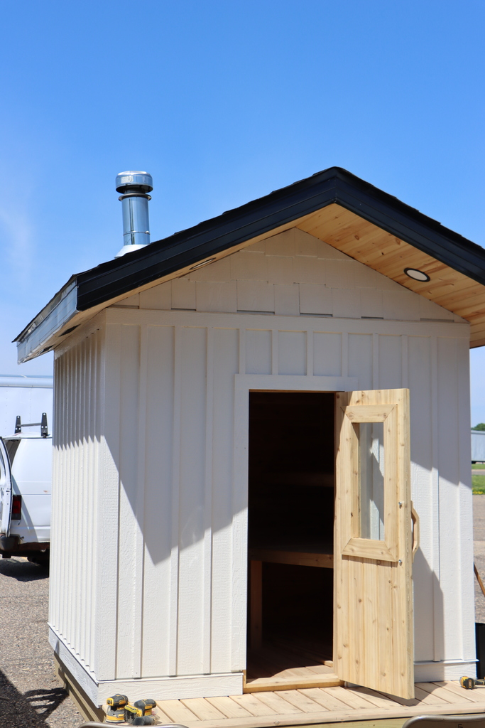 A sauna that was built by students.