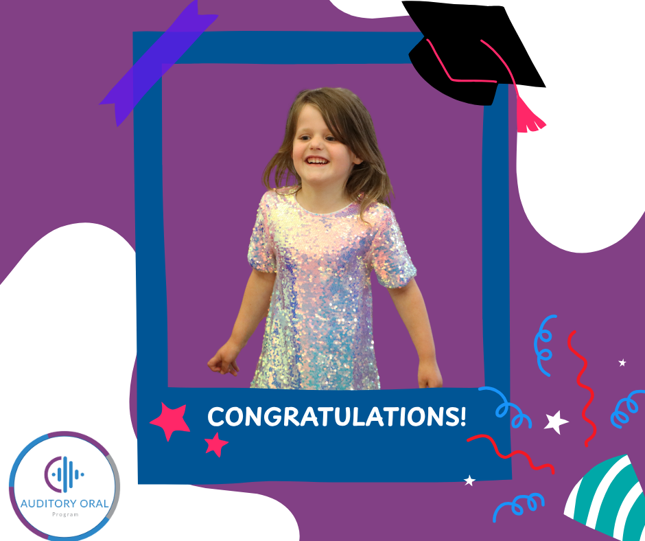 Student in a picture frame with text and a graduation hat with text that says, "Congratulations".