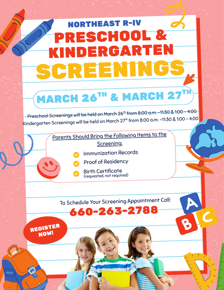 Preschool and Kindergarten Screenings for 25/26 school year