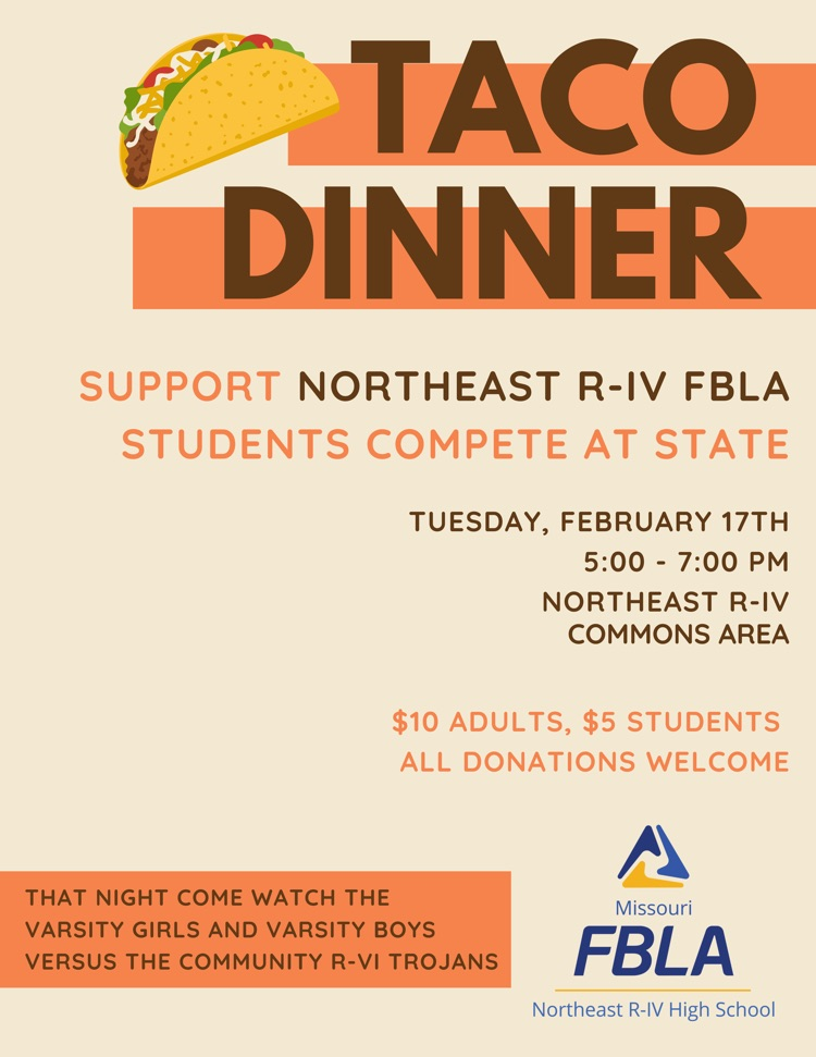 FBLA Taco Dinner Tonight! 