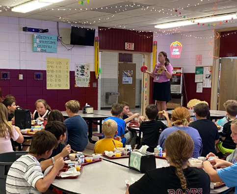 Ms Womble spreading positive vibes to elementary students