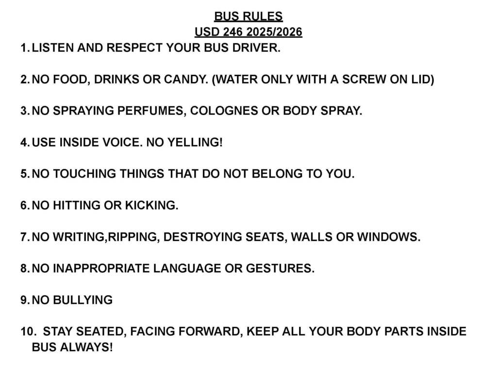 school bus rules